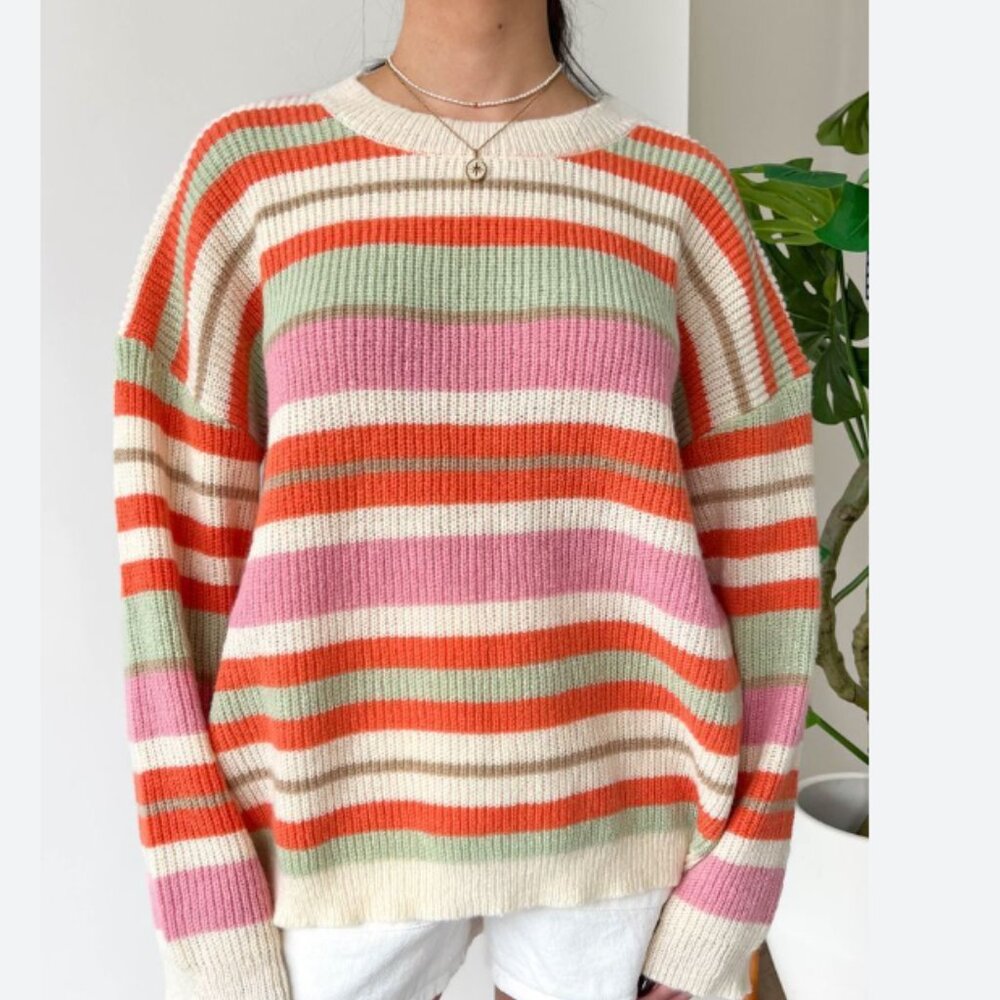 Grey Bandit - Multi Striped Sweater Size S